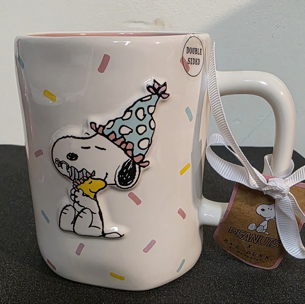 Rae Dunn White Mug with Snoopy Design